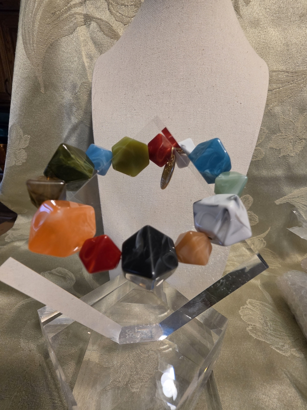 #1318 Plunder Multicolor Geometric Bead Stretch Bracelet